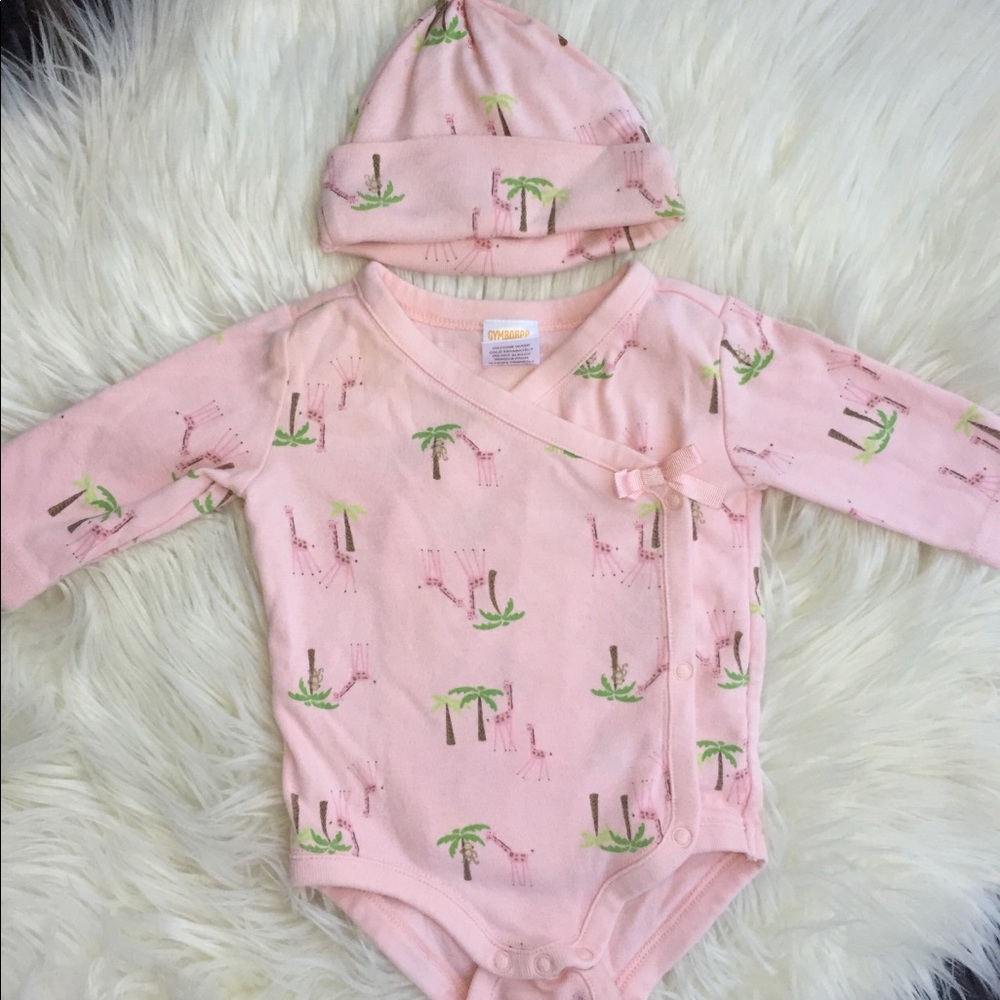 🦒🎀 Gymboree two-piece pink giraffe set
